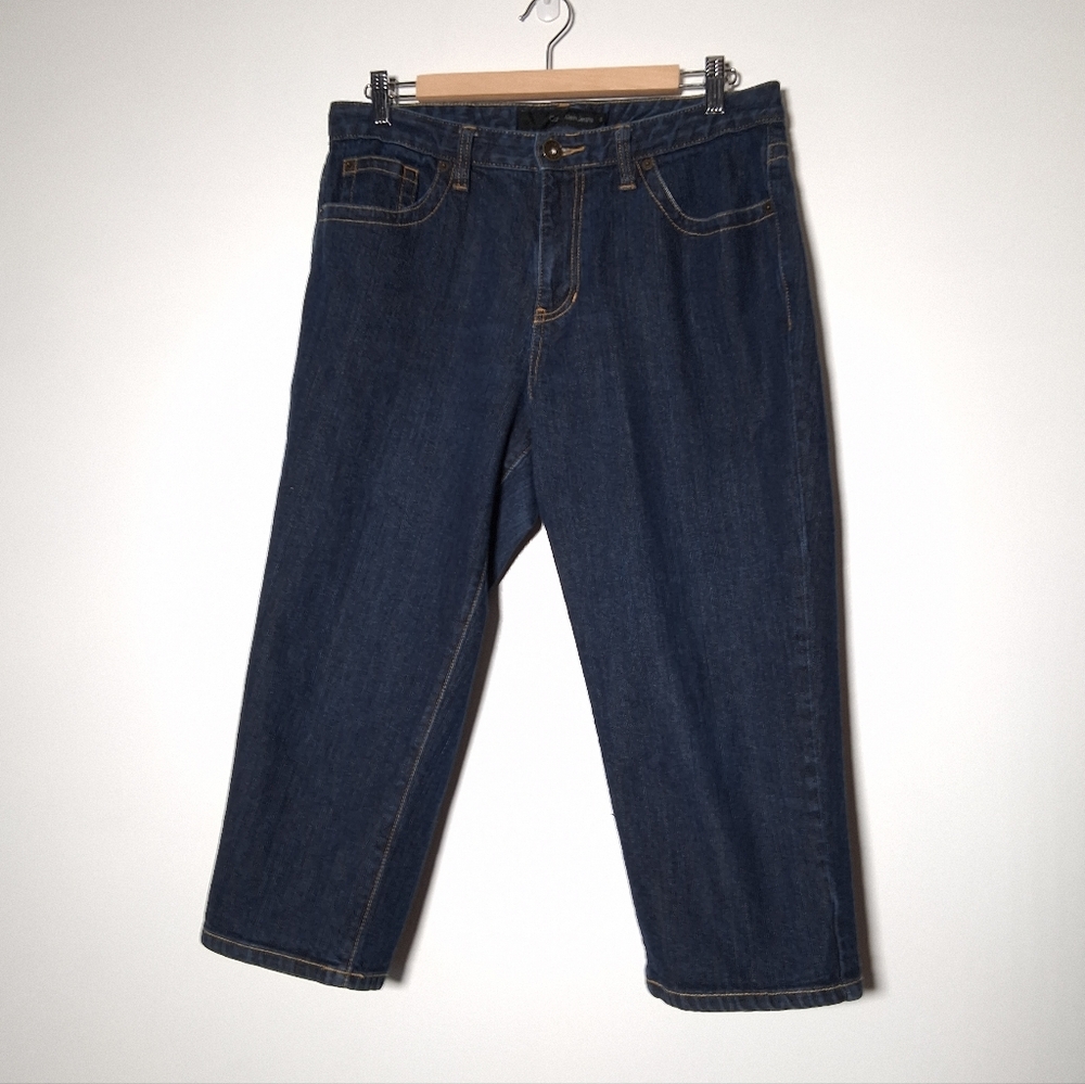 Calvin Klein capri Jeans denim Cropped leg Dark wash womenβs size 12